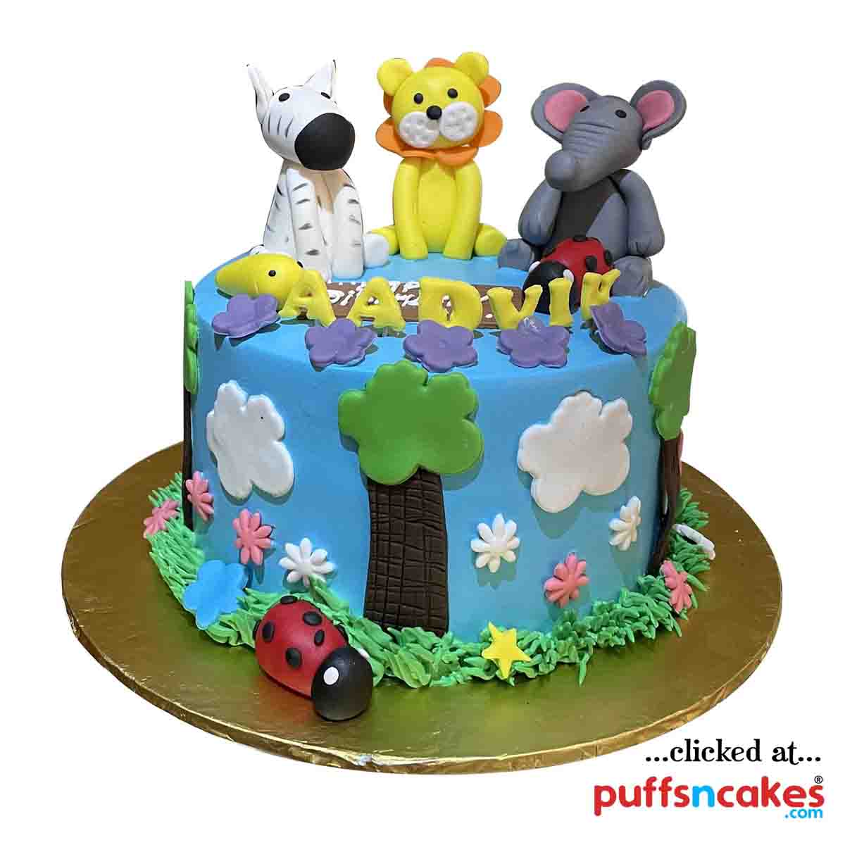 (2012) Animals Jungle Theme Semi Fondant Cake